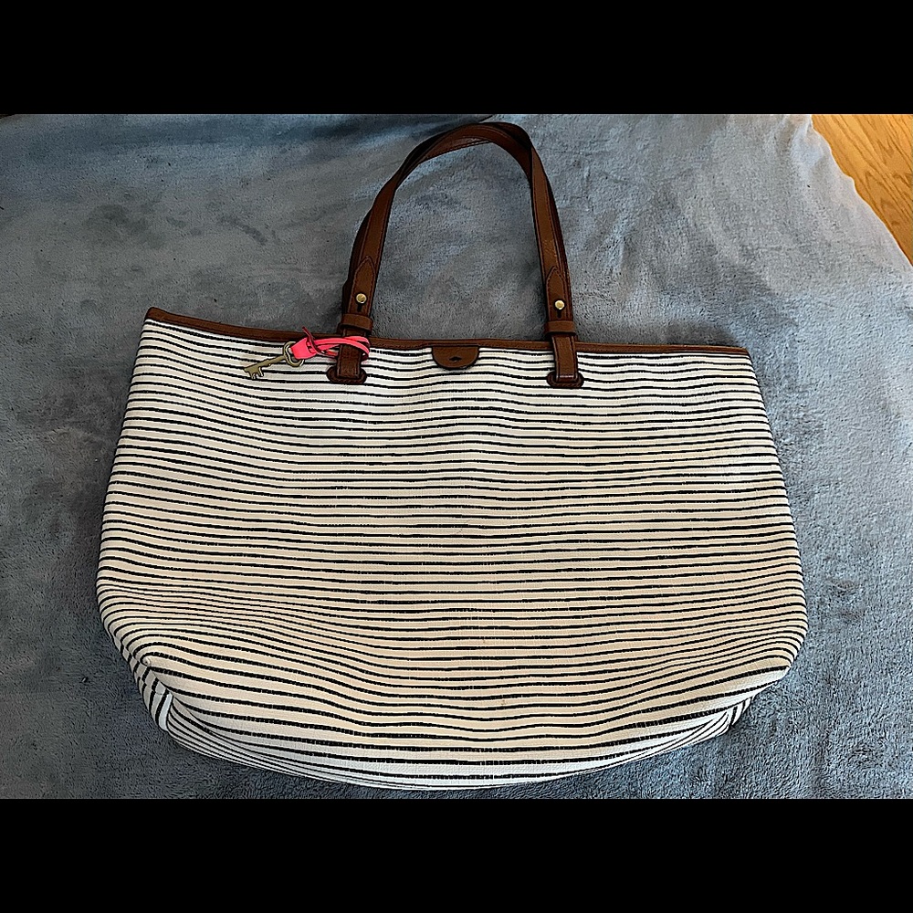 Fossil Vegan Leather Rachel Striped Tote